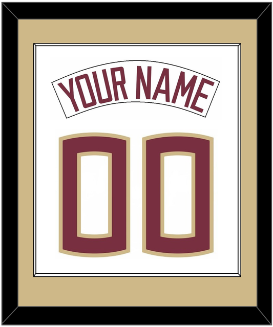 Florida State Baseball Nameplate & Number (Back) Combined - Home White (2016-2018) - Essential Tier 2