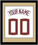 Florida State Baseball Nameplate & Number (Back) Combined - Home White (2016-2018) - Single Mat 2