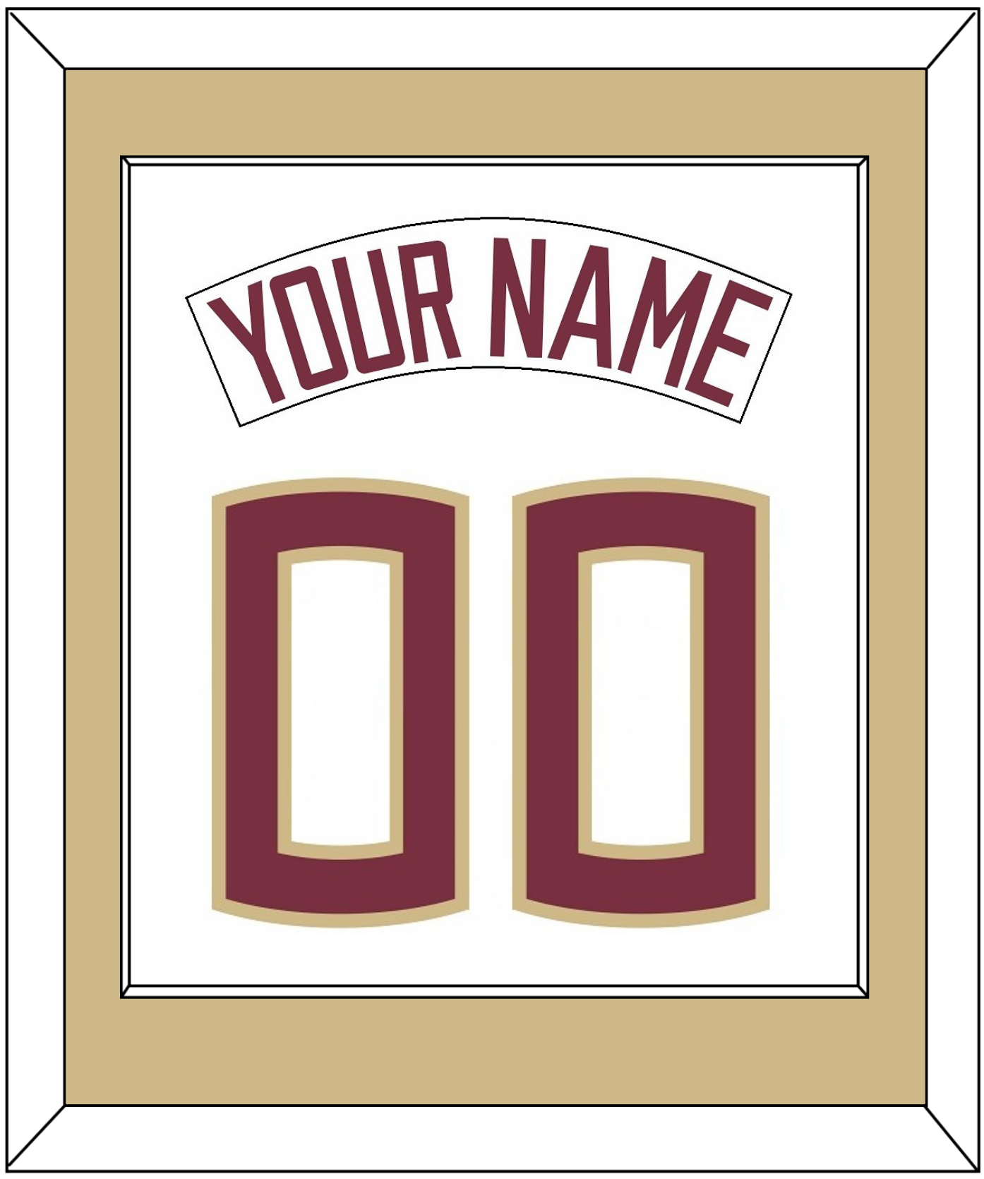 Florida State Baseball Nameplate & Number (Back) Combined - Home White (2016-2018) - Essential Tier 2