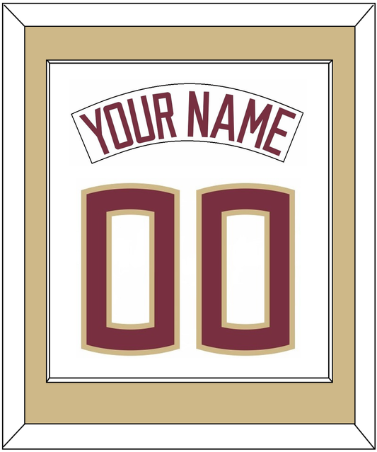 Florida State Baseball Nameplate & Number (Back) Combined - Home White (2016-2018) - Essential Tier 2