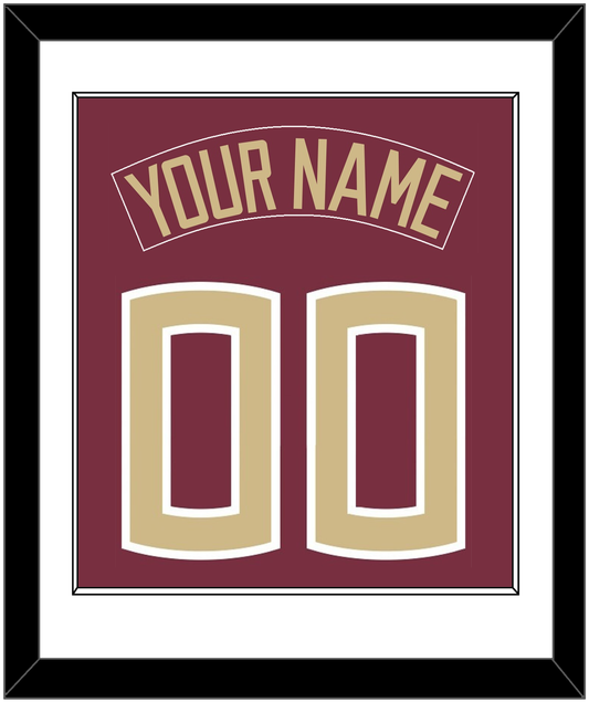 Florida State Baseball Nameplate & Number (Back) Combined - Alternate Garnet - Essential Tier 1