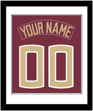 Florida State Baseball Nameplate & Number (Back) Combined - Alternate Garnet (2016-2018) - Single Mat 1