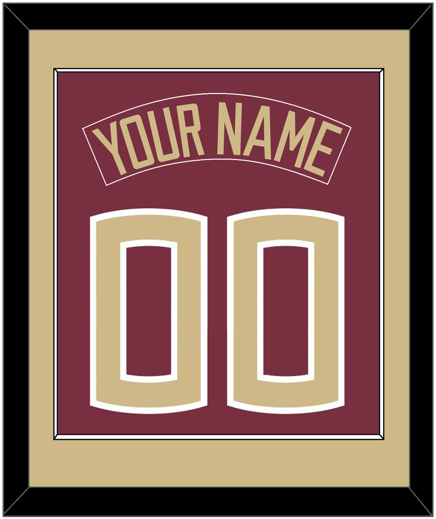 Florida State Baseball Nameplate & Number (Back) Combined - Alternate Garnet (2016-2018) - Essential Tier 2