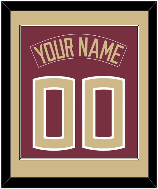 Florida State Baseball Nameplate & Number (Back) Combined - Alternate Garnet - Essential Tier 2