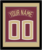 Florida State Baseball Nameplate & Number (Back) Combined - Alternate Garnet - Single Mat 2