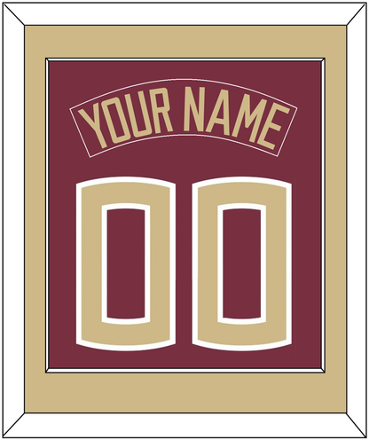 Florida State Baseball Nameplate & Number (Back) Combined - Alternate Garnet (2016-2018) - Essential Tier 2