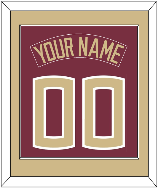 Florida State Baseball Nameplate & Number (Back) Combined - Alternate Garnet - Essential Tier 2