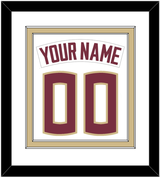 Florida State Baseball Nameplate & Number (Back) Combined - Home White - Signature Tier 1