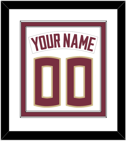 Florida State Baseball Nameplate & Number (Back) Combined - Home White - Signature Tier 2