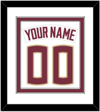 Florida State Baseball Nameplate & Number (Back) Combined - Home White - Double Mat 2