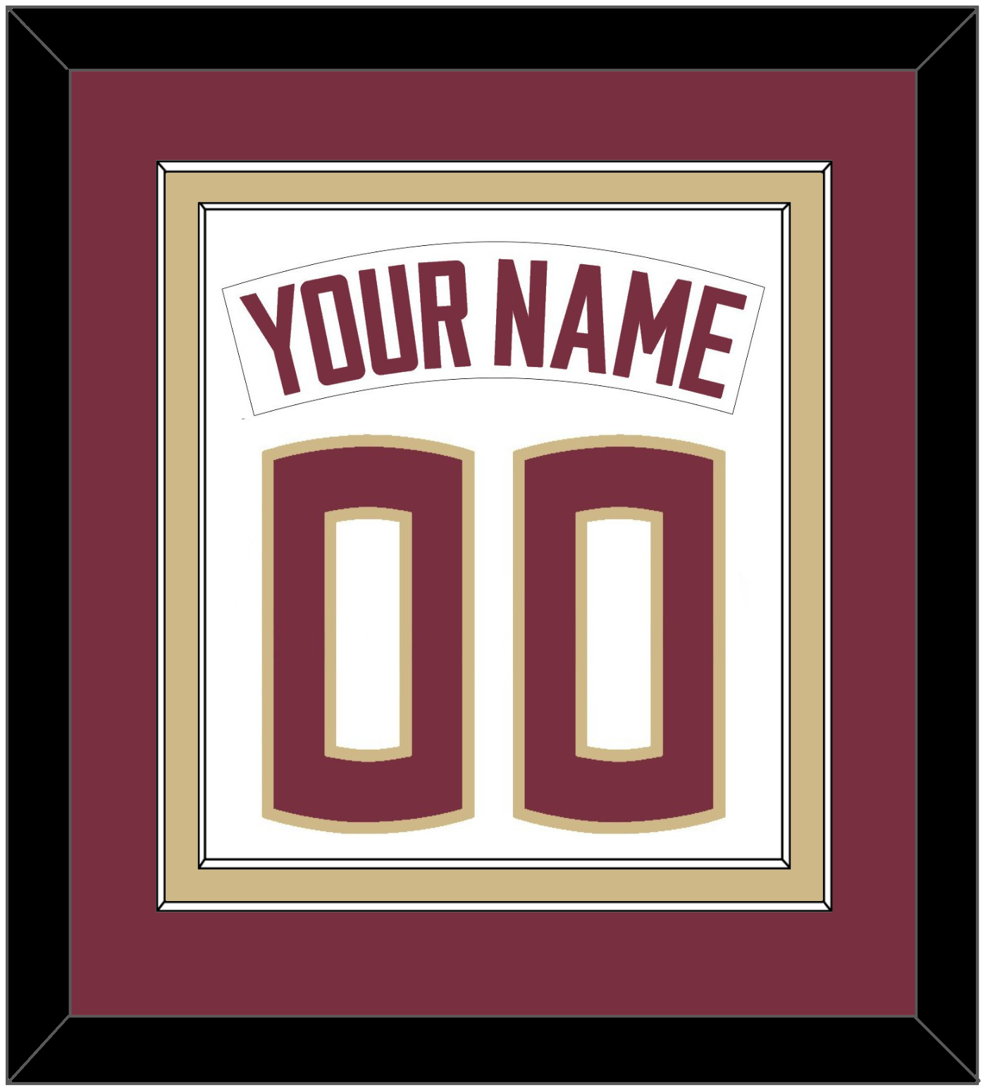 Florida State Baseball Nameplate & Number (Back) Combined - Home White - Signature Tier 3
