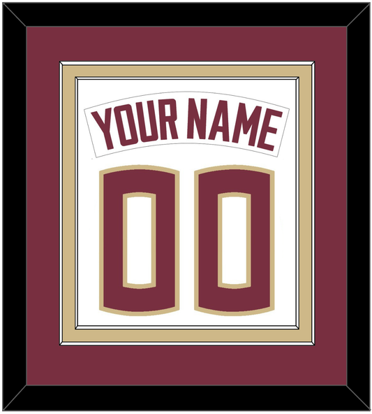 Florida State Baseball Nameplate & Number (Back) Combined - Home White - Signature Tier 3