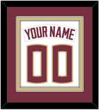 Florida State Baseball Nameplate & Number (Back) Combined - Home White - Double Mat 3