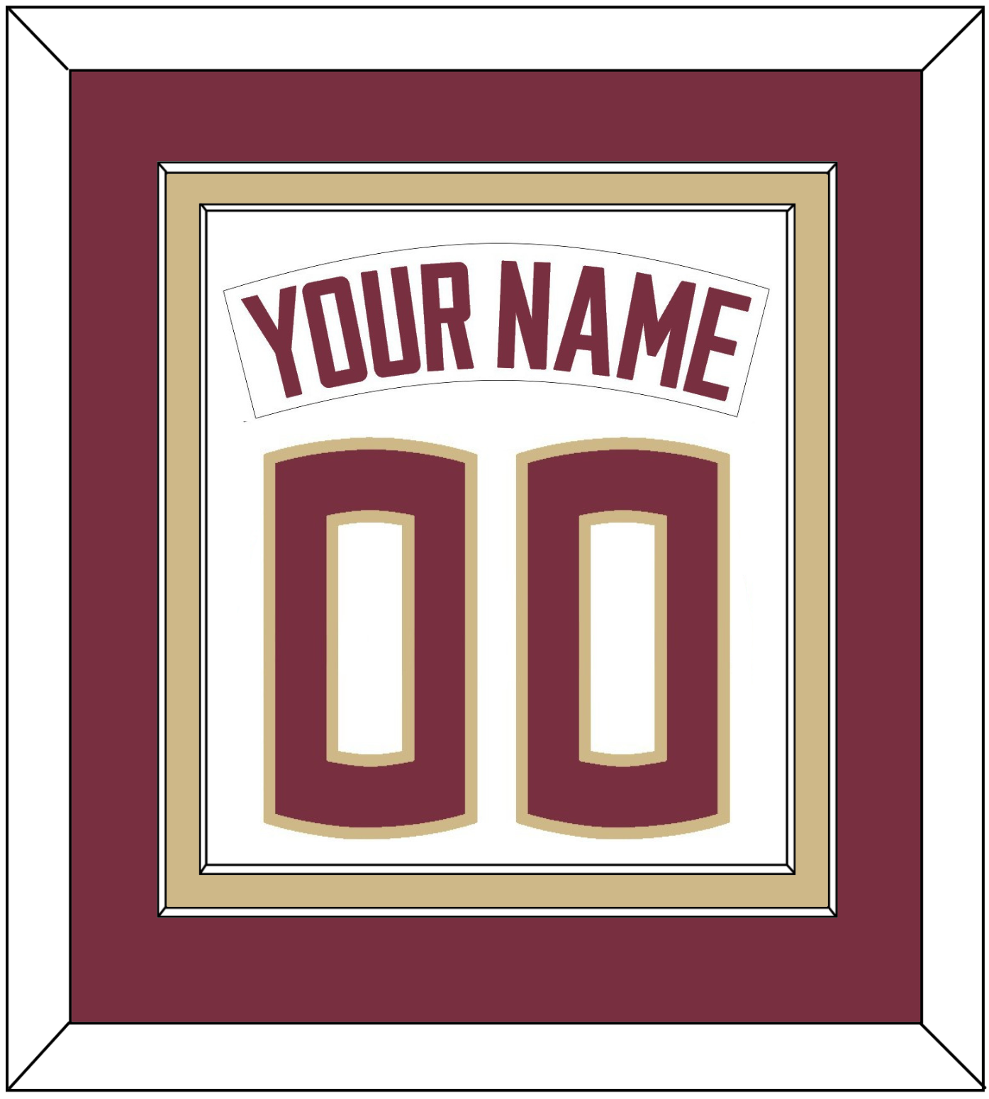 Florida State Baseball Nameplate & Number (Back) Combined - Home White - Signature Tier 3
