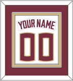 Florida State Baseball Nameplate & Number (Back) Combined - Home White - Double Mat 3