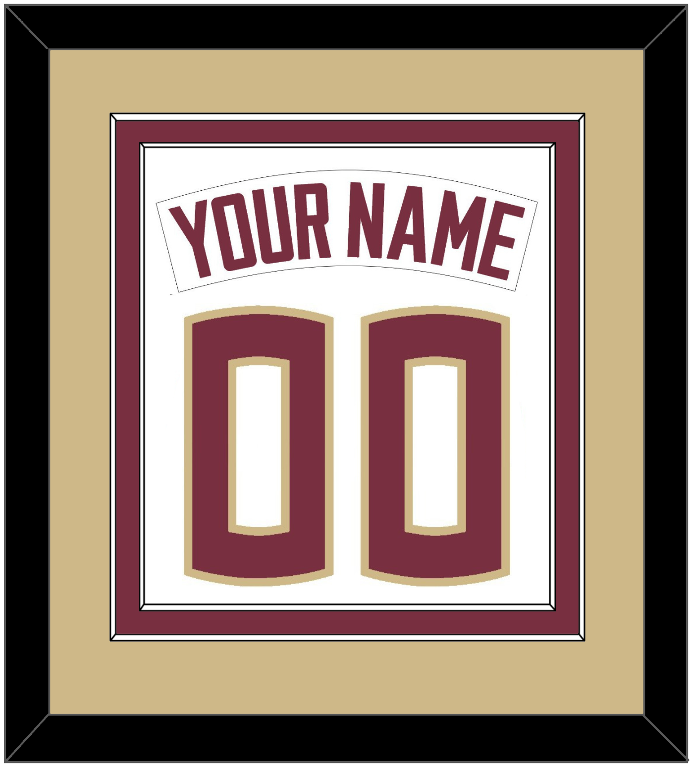 Florida State Baseball Nameplate & Number (Back) Combined - Home White - Signature Tier 4