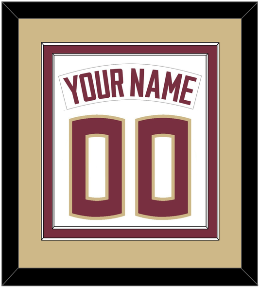 Florida State Baseball Nameplate & Number (Back) Combined - Home White - Signature Tier 4