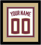 Florida State Baseball Nameplate & Number (Back) Combined - Home White - Double Mat 4