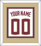 Florida State Baseball Nameplate & Number (Back) Combined - Home White - Double Mat 4