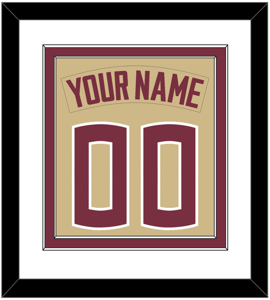 Florida State Baseball Nameplate & Number (Back) Combined - Alternate Gold - Signature Tier 1