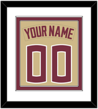 Florida State Baseball Nameplate & Number (Back) Combined - Alternate Gold - Double Mat 1