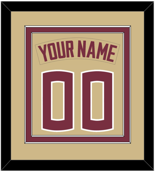 Florida State Baseball Nameplate & Number (Back) Combined - Alternate Gold - Signature Tier 2