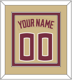 Florida State Baseball Nameplate & Number (Back) Combined - Alternate Gold - Double Mat 2