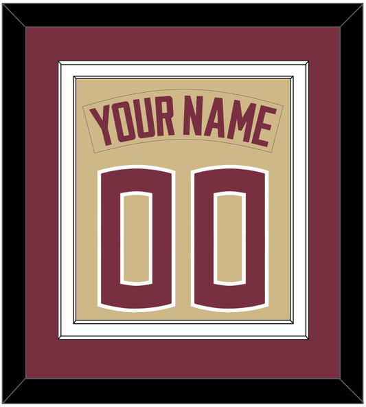 Florida State Baseball Nameplate & Number (Back) Combined - Alternate Gold - Signature Tier 3