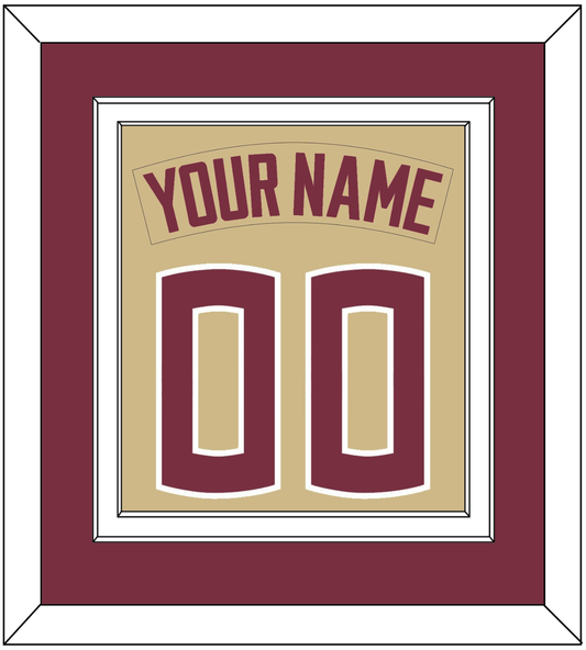 Florida State Baseball Nameplate & Number (Back) Combined - Alternate Gold - Signature Tier 3