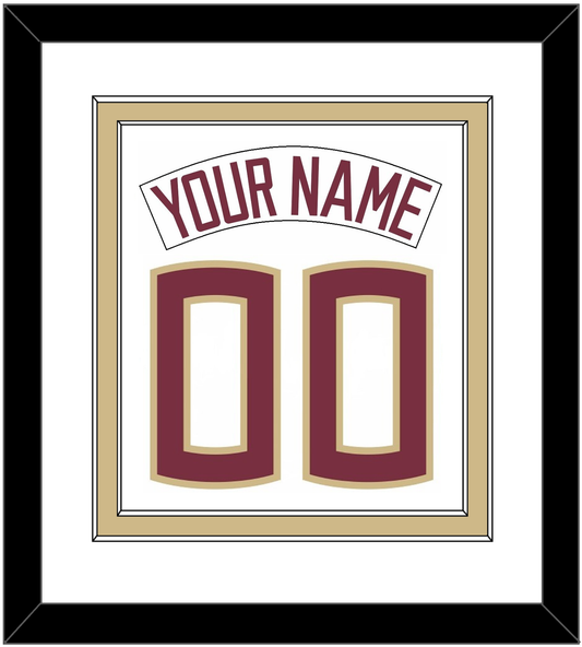 Florida State Baseball Nameplate & Number (Back) Combined - Home White (2016-2018) - Signature Tier 1