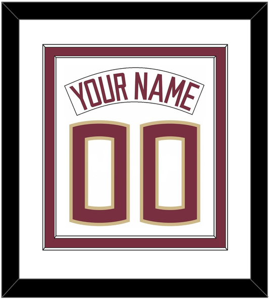 Florida State Baseball Nameplate & Number (Back) Combined - Home White (2016-2018) - Signature Tier 2