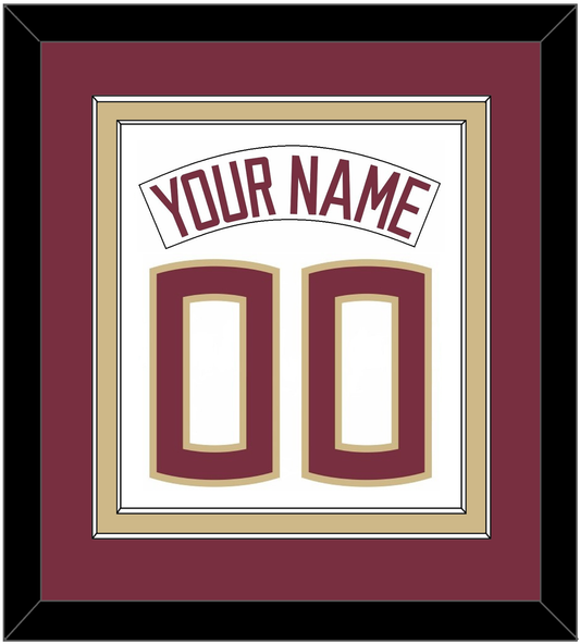 Florida State Baseball Nameplate & Number (Back) Combined - Home White (2016-2018) - Signature Tier 3