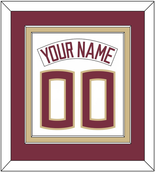 Florida State Baseball Nameplate & Number (Back) Combined - Home White (2016-2018) - Signature Tier 3