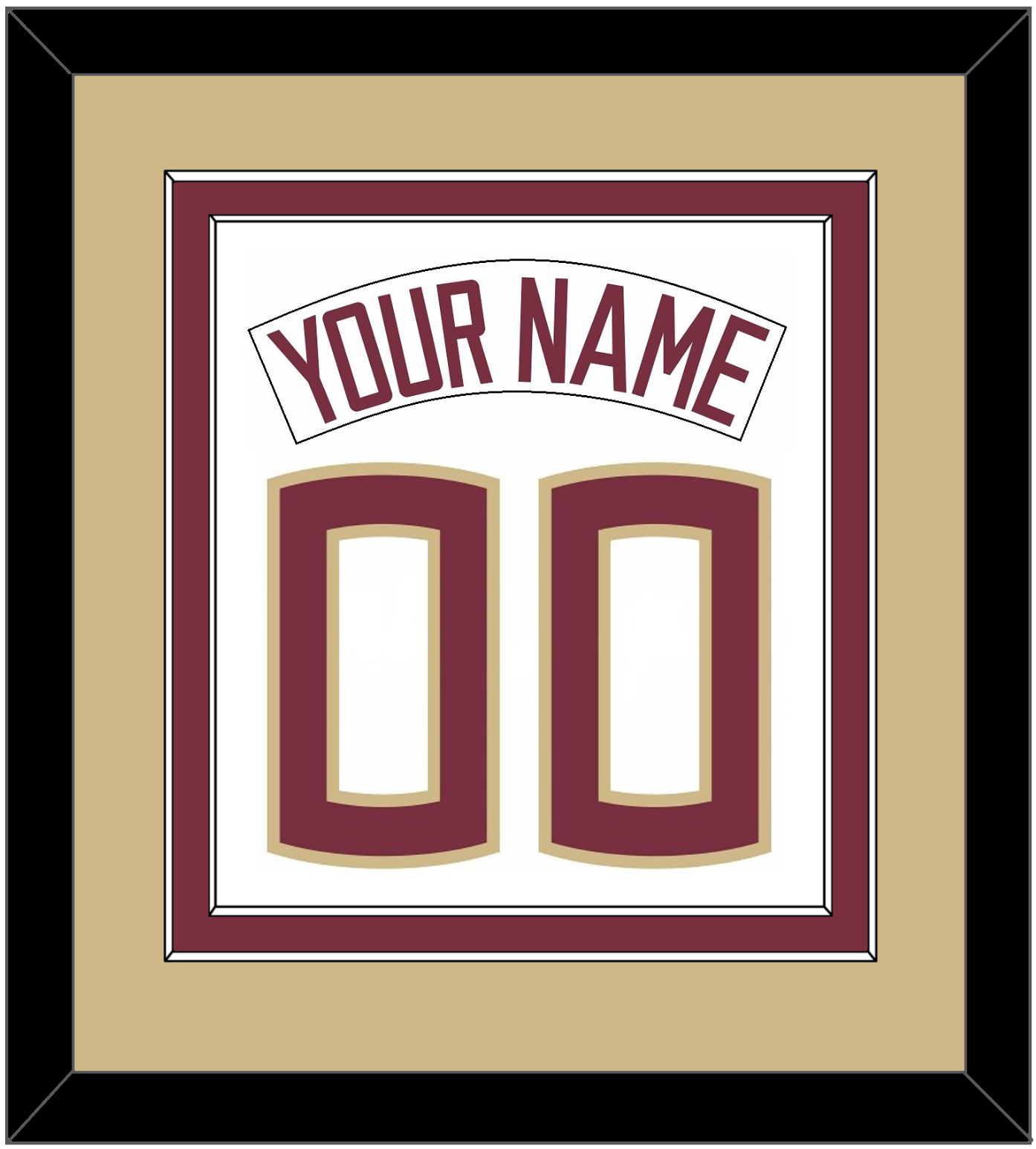 Florida State Baseball Nameplate & Number (Back) Combined - Home White (2016-2018) - Signature Tier 4