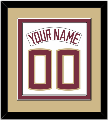 Florida State Baseball Nameplate & Number (Back) Combined - Home White (2016-2018) - Signature Tier 4