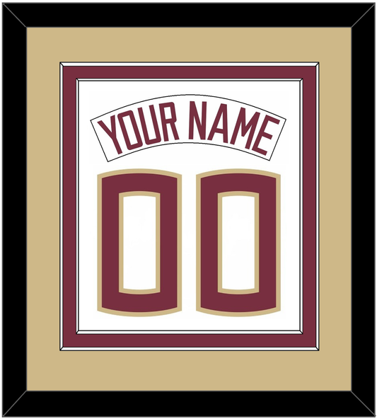Florida State Baseball Nameplate & Number (Back) Combined - Home White (2016-2018) - Signature Tier 4