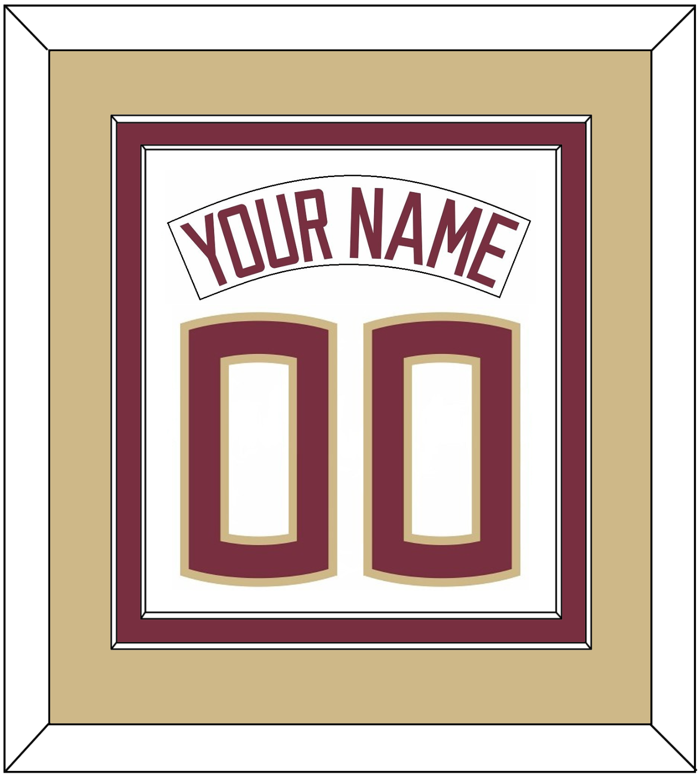Florida State Baseball Nameplate & Number (Back) Combined - Home White (2016-2018) - Signature Tier 4
