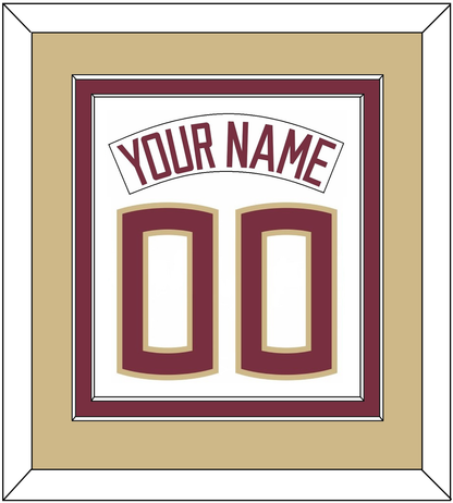 Florida State Baseball Nameplate & Number (Back) Combined - Home White (2016-2018) - Signature Tier 4
