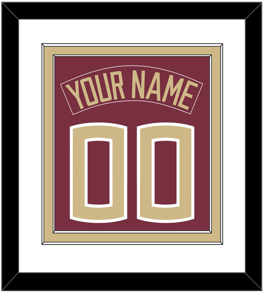 Florida State Baseball Nameplate & Number (Back) Combined - Alternate Garnet - Signature Tier 1