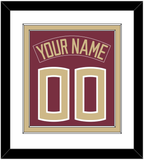 Florida State Baseball Nameplate & Number (Back) Combined - Alternate Garnet - Double Mat 1