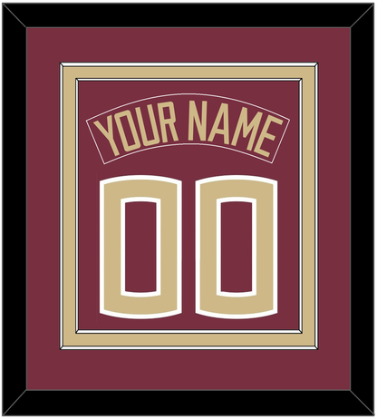 Florida State Baseball Nameplate & Number (Back) Combined - Alternate Garnet (2016-2018) - Signature Tier 2