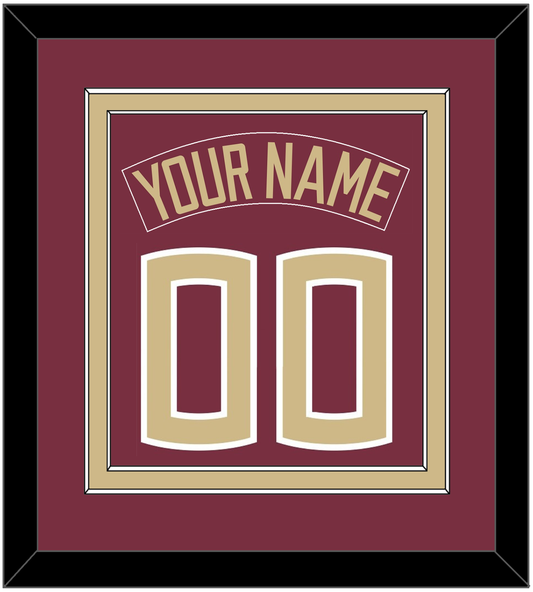 Florida State Baseball Nameplate & Number (Back) Combined - Alternate Garnet (2016-2018) - Signature Tier 2