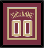 Florida State Baseball Nameplate & Number (Back) Combined - Alternate Garnet (2016-2018) - Double Mat 2
