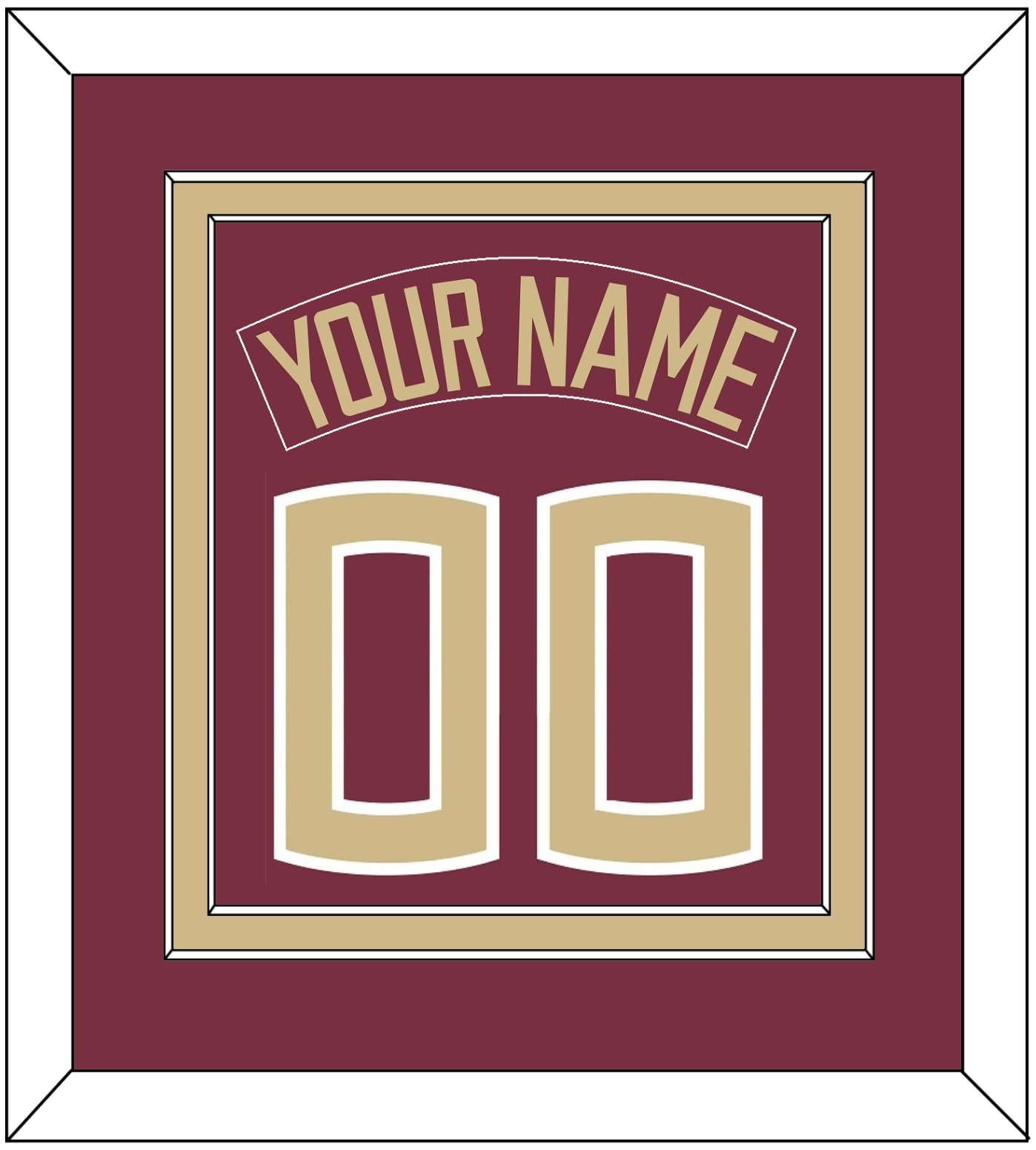 Florida State Baseball Nameplate & Number (Back) Combined - Alternate Garnet - Signature Tier 2