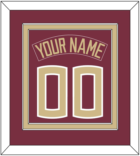 Florida State Baseball Nameplate & Number (Back) Combined - Alternate Garnet - Signature Tier 2
