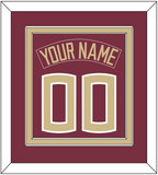 Florida State Baseball Nameplate & Number (Back) Combined - Alternate Garnet (2016-2018) - Double Mat 2