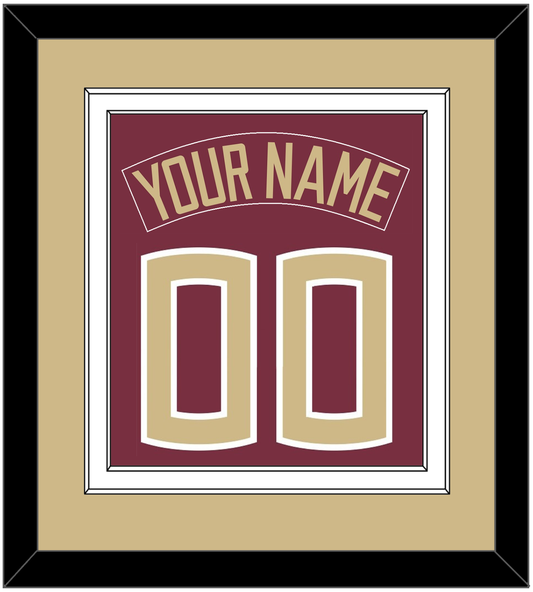 Florida State Baseball Nameplate & Number (Back) Combined - Alternate Garnet - Signature Tier 3