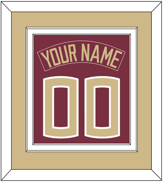 Florida State Baseball Nameplate & Number (Back) Combined - Alternate Garnet - Signature Tier 3