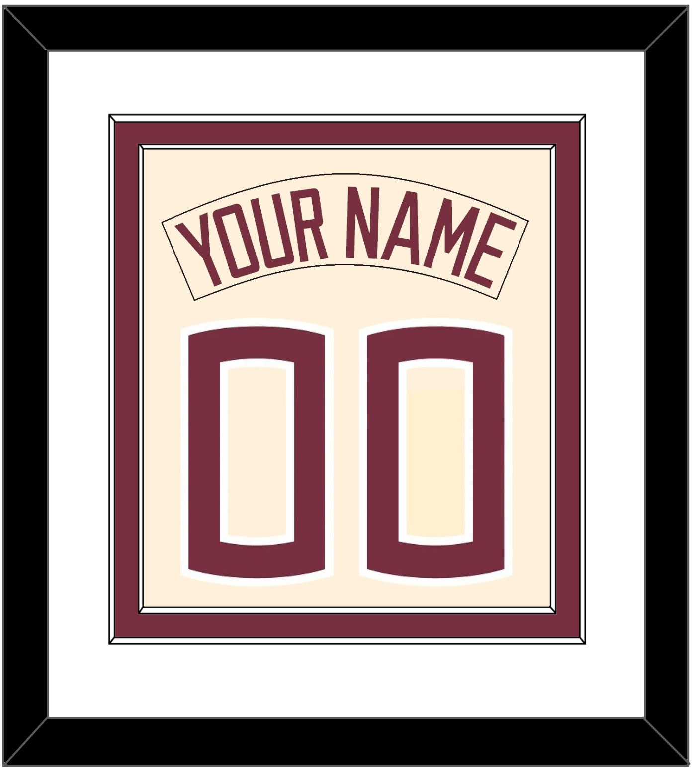 Florida State Baseball Nameplate & Number (Back) Combined - Alternate Gold (2016-2018) - Signature Tier 1
