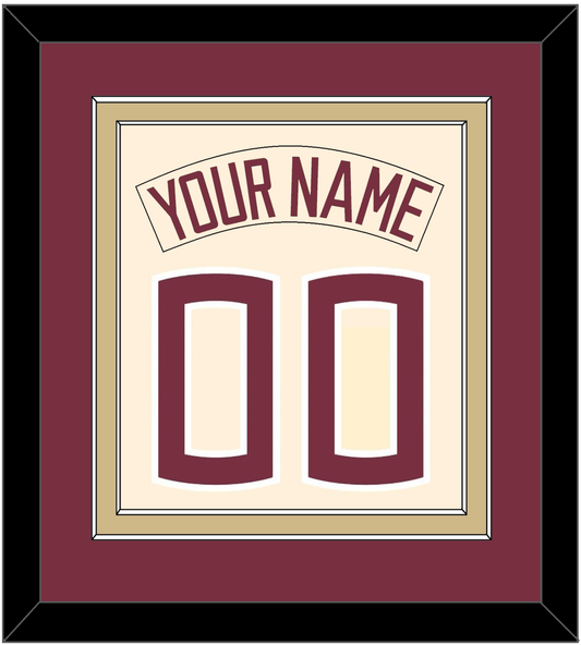 Florida State Baseball Nameplate & Number (Back) Combined - Alternate Gold (2016-2018) - Signature Tier 2